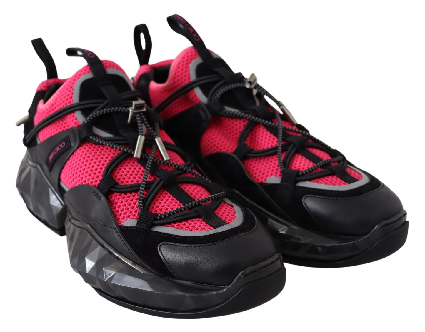 Jimmy Choo Electric Elegance Leather Mesh Sneakers $1338.00 Jimmy Choo Luzworld