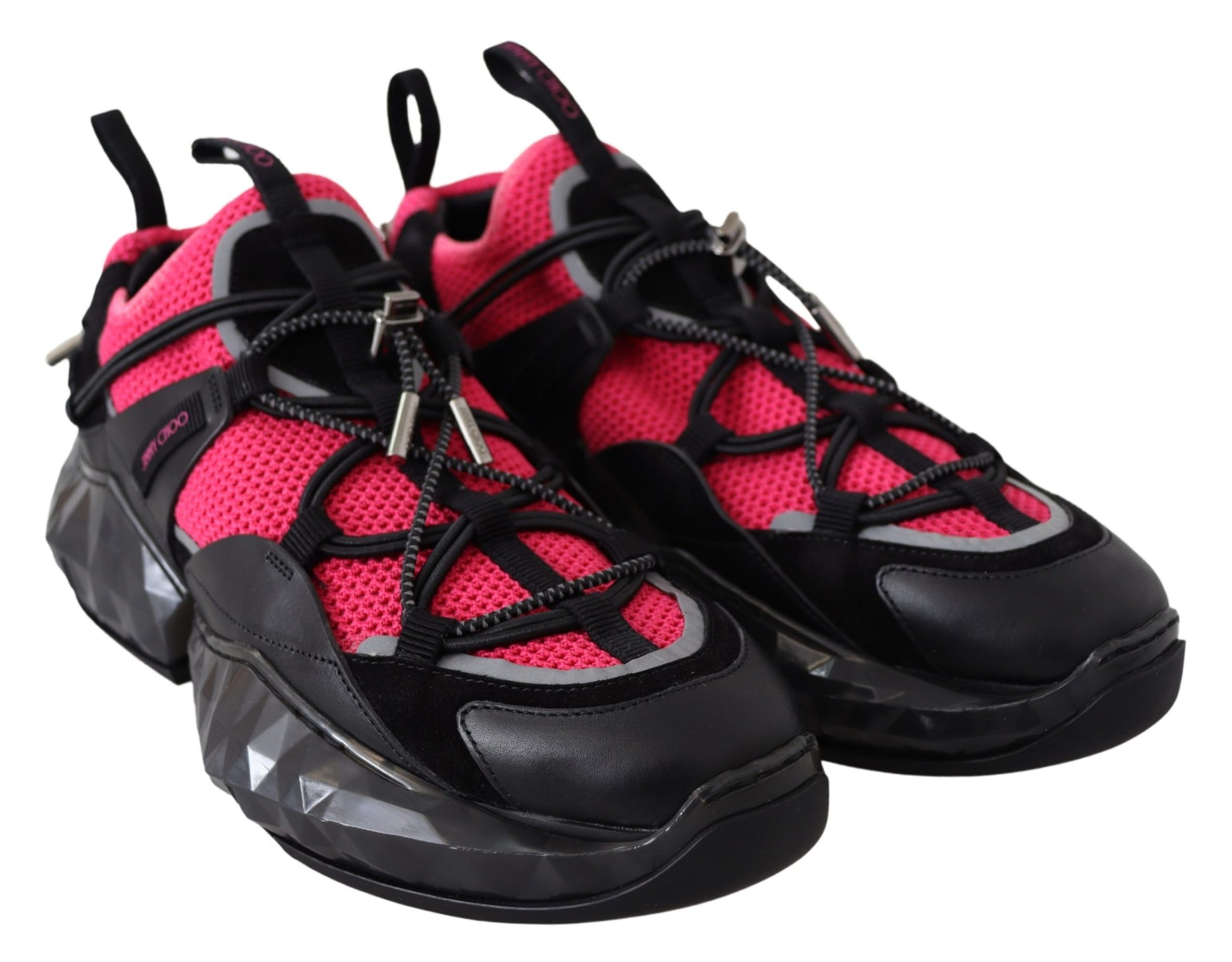 Jimmy Choo Electric Elegance Leather Mesh Sneakers $1338.00 Jimmy Choo Luzworld