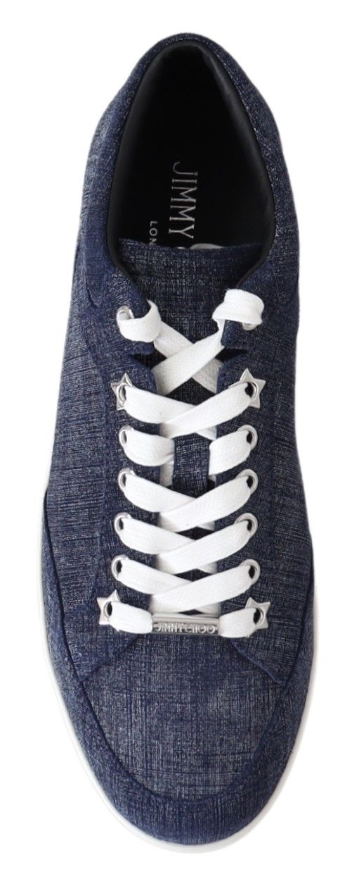Jimmy Choo Chic Slip-On Blue Denim Suede Sneakers $910.00 Jimmy Choo Luzworld