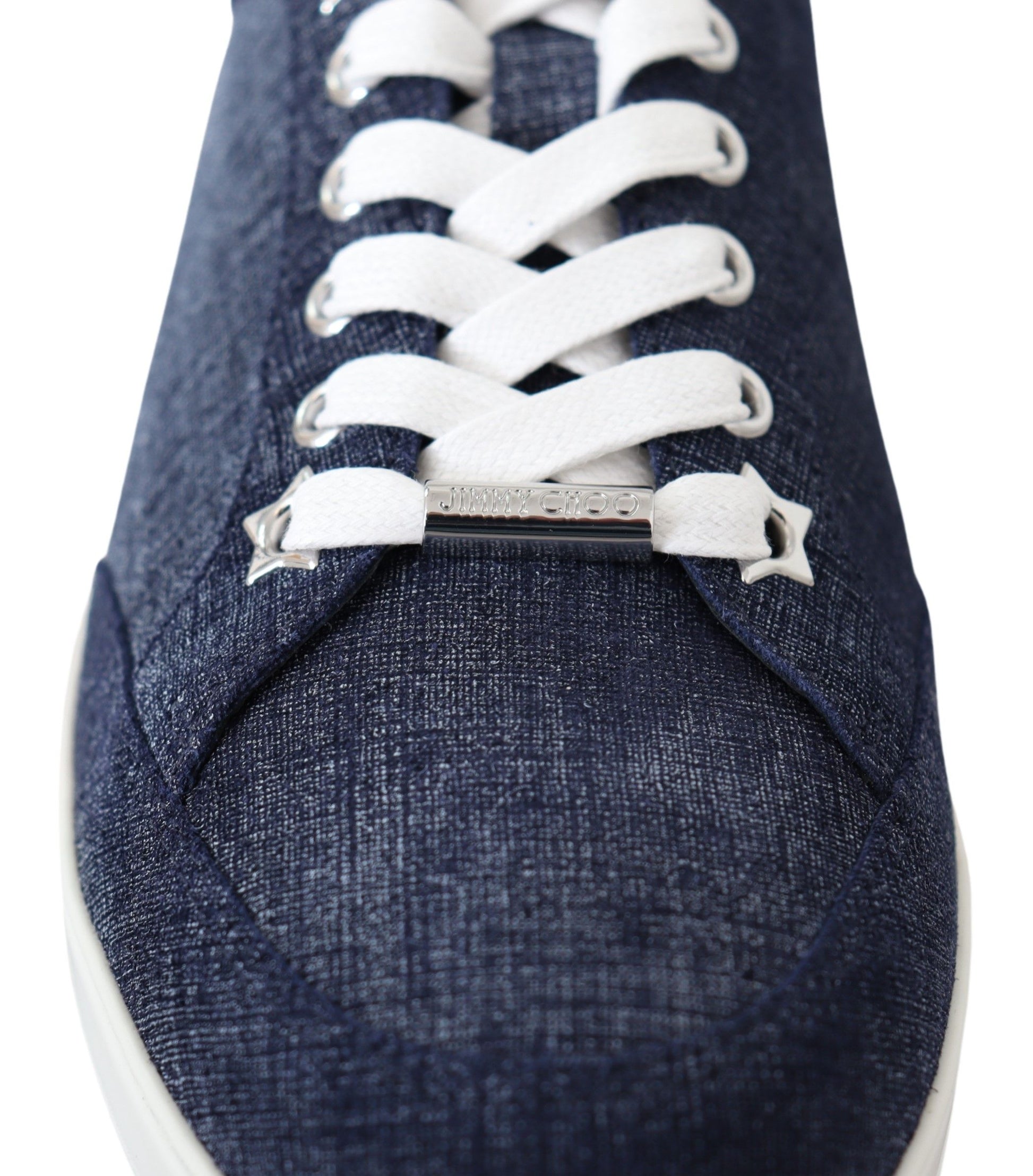 Jimmy Choo Chic Slip-On Blue Denim Suede Sneakers $910.00 Jimmy Choo Luzworld