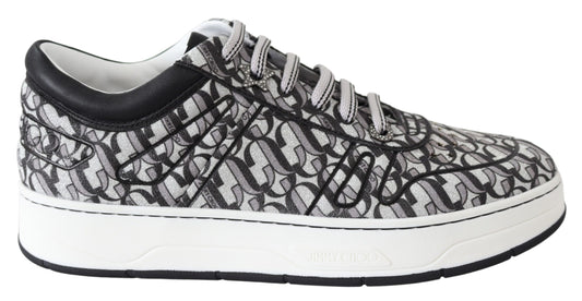 Jimmy Choo Glittering Slip-On Sneakers - Silver and Black $1087.00 Jimmy Choo Luzworld