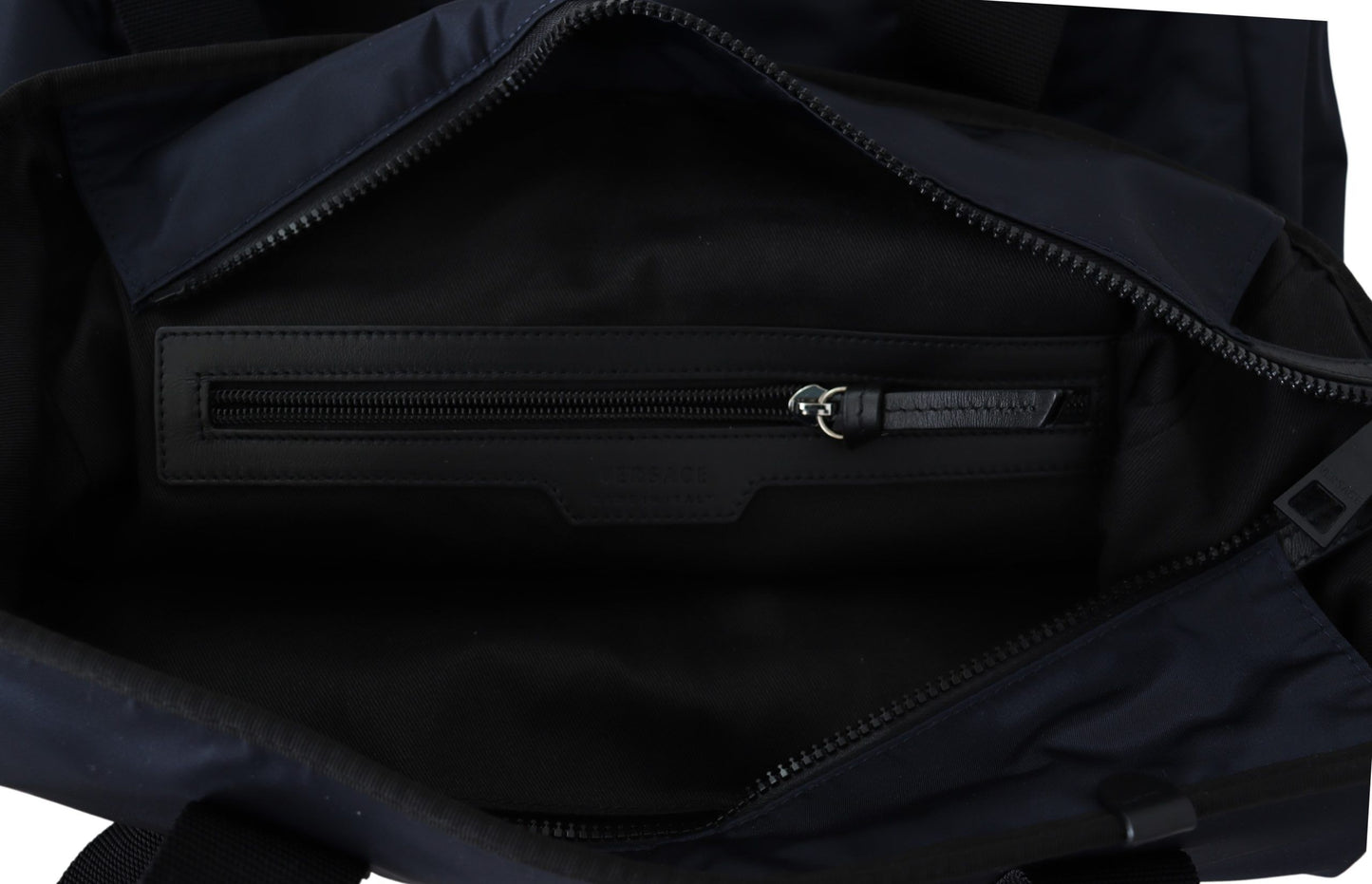 Versace Elegant Blue Nylon Tote Bag $1774.00 Versace Luzworld