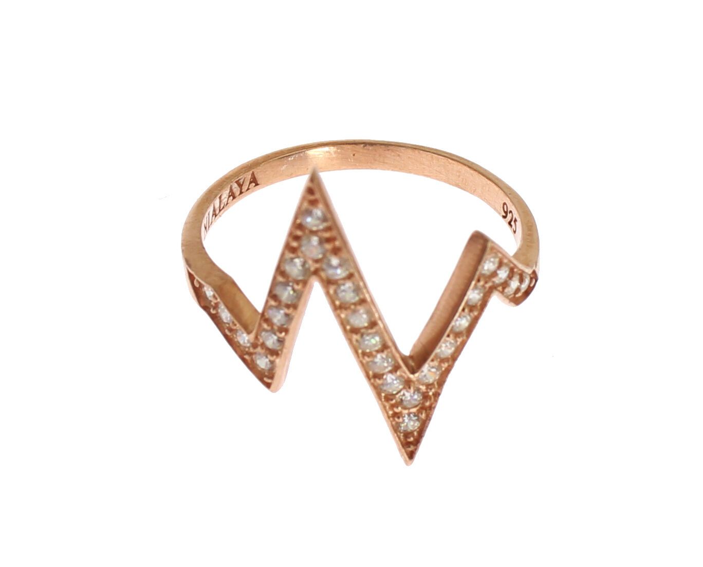 Nialaya Pink Gold 925 Silver Womens Clear Ring $186.00 Nialaya Luzworld