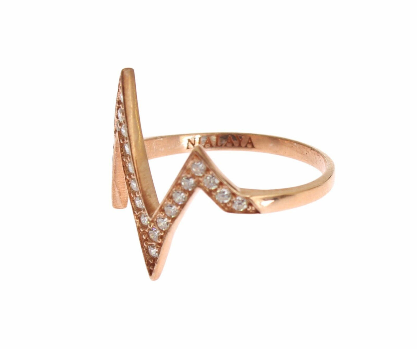 Nialaya Pink Gold 925 Silver Womens Clear Ring $186.00 Nialaya Luzworld