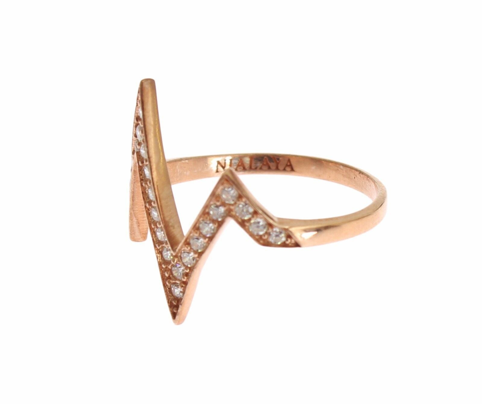 Nialaya Pink Gold 925 Silver Womens Clear Ring $186.00 Nialaya Luzworld