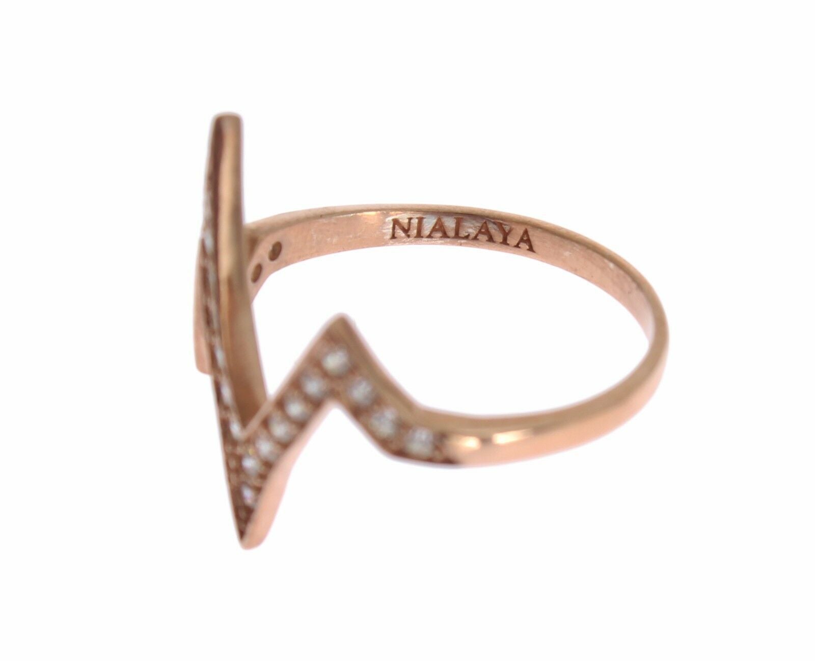 Nialaya Pink Gold 925 Silver Womens Clear Ring $186.00 Nialaya Luzworld