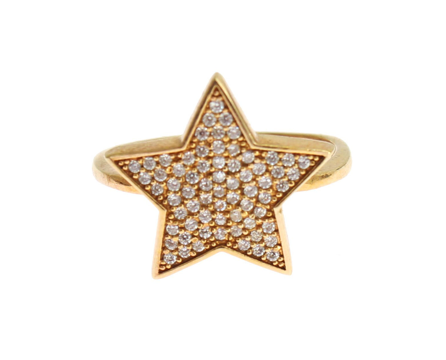Nialaya Star Gold 925 Silver Womens Clear Ring $201.00 Nialaya Luzworld