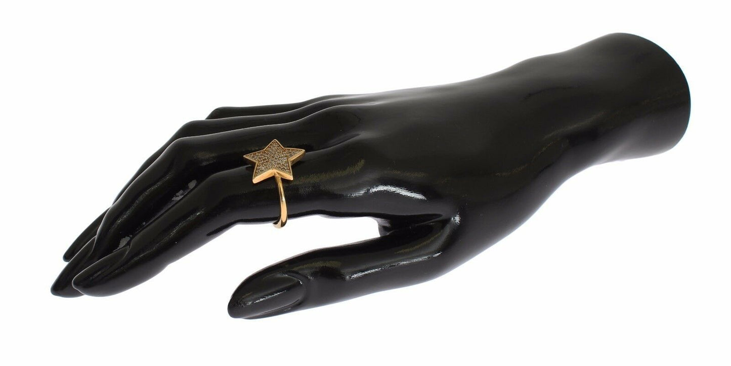 Nialaya Star Gold 925 Silver Womens Clear Ring $201.00 Nialaya Luzworld