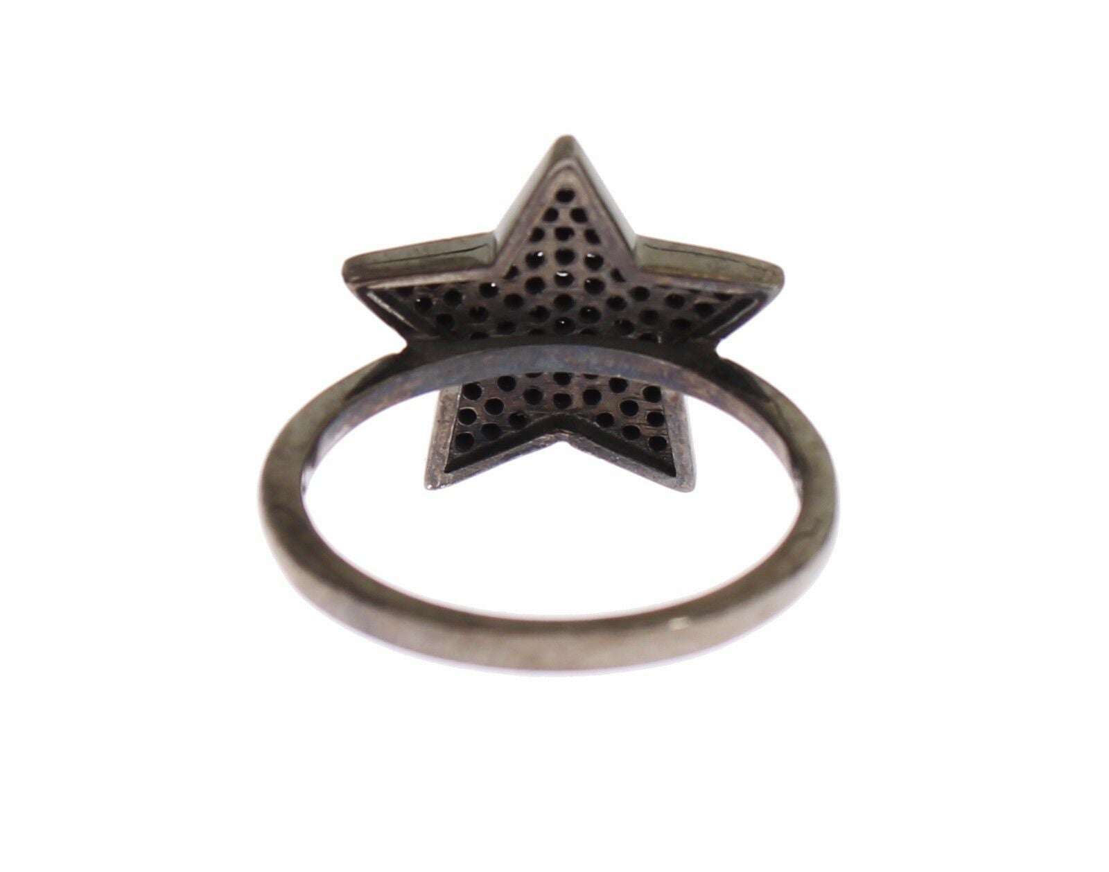 Nialaya Black CZ Star 925 Silver Womens Ring $205.00 Nialaya Luzworld