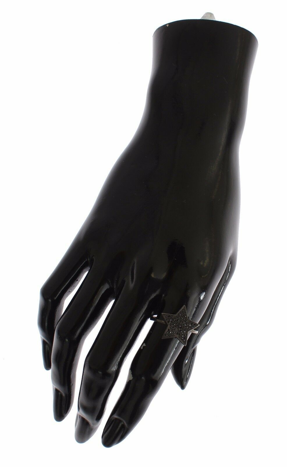 Nialaya Black CZ Star 925 Silver Womens Ring $205.00 Nialaya Luzworld