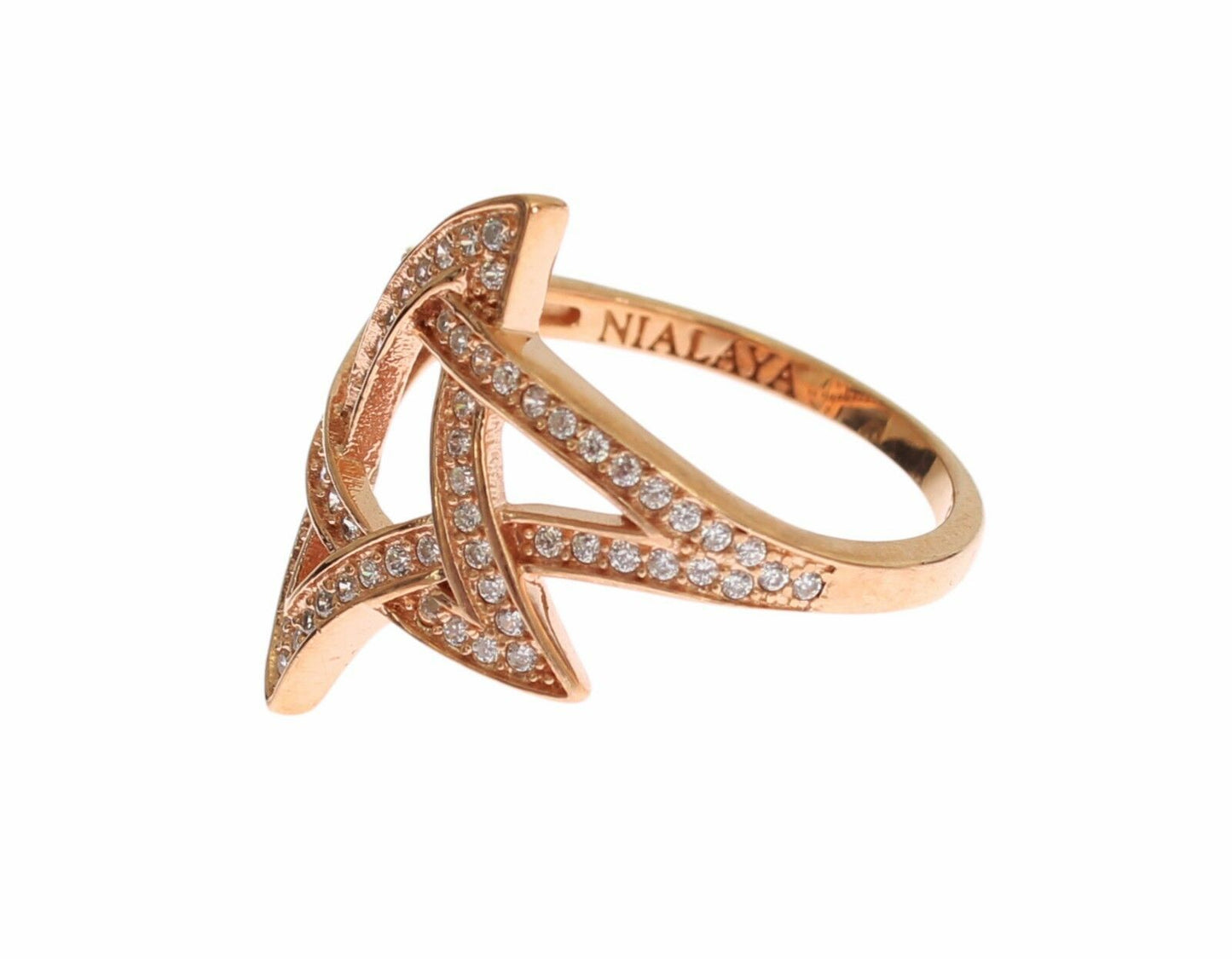 Nialaya Womens Clear CZ Gold 925 Silver Ring $205.00 Nialaya Luzworld