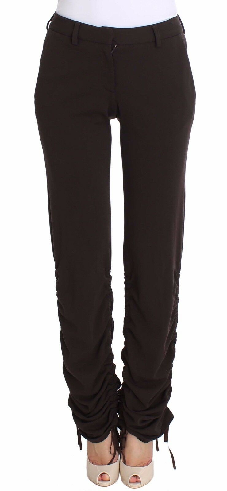Ermanno Scervino Brown Stretch Casual Trousers Pants $667.00 Ermanno Scervino Luzworld