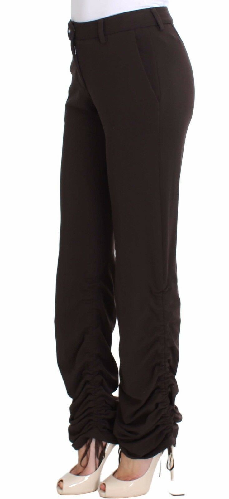 Ermanno Scervino Brown Stretch Casual Trousers Pants $667.00 Ermanno Scervino Luzworld