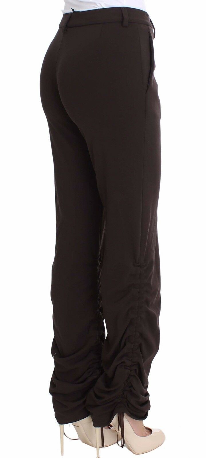 Ermanno Scervino Brown Stretch Casual Trousers Pants $667.00 Ermanno Scervino Luzworld