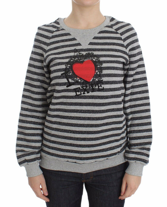 Exte Gray Striped Cotton Crewneck Sweater $491.00 Exte Luzworld