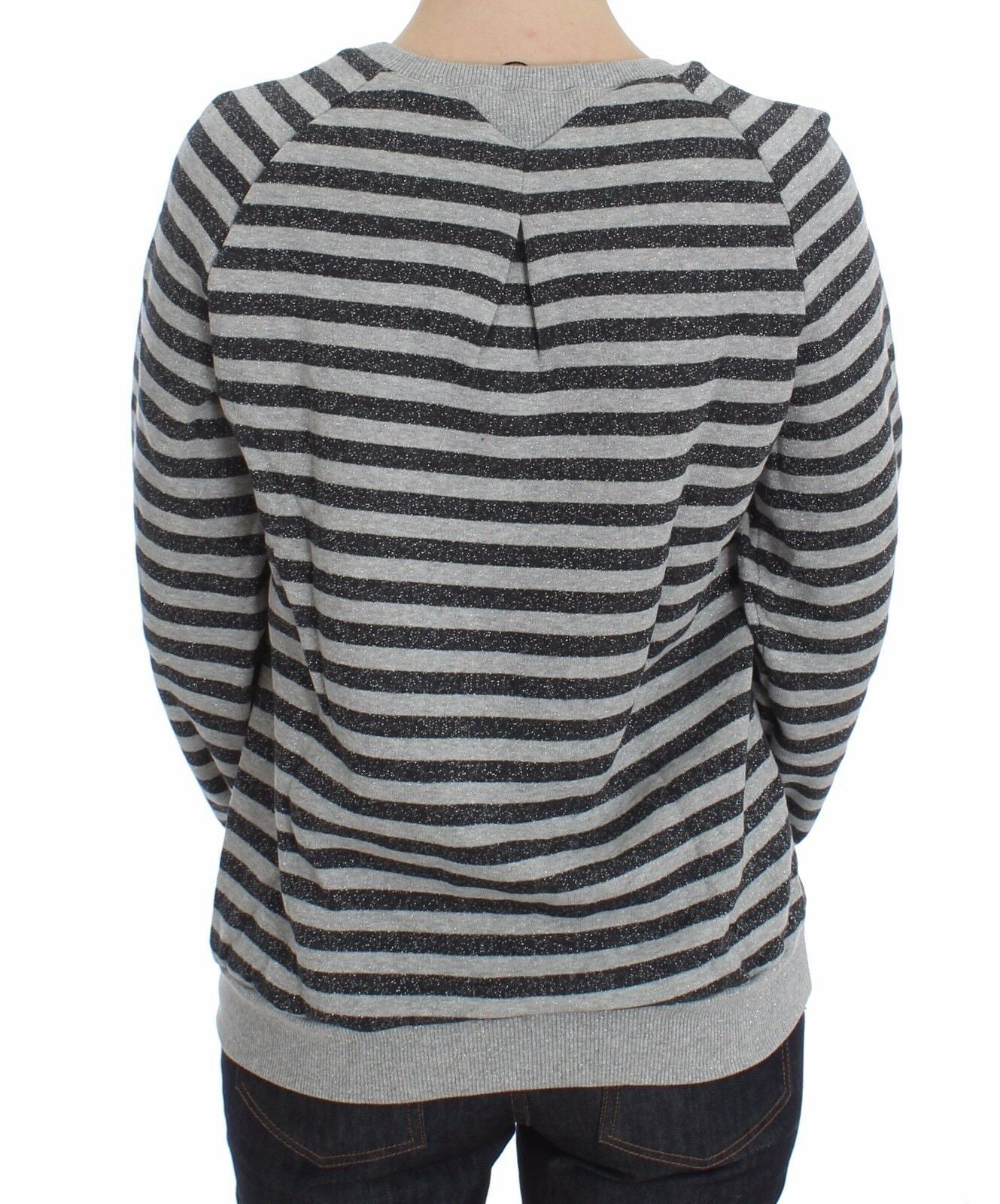 Exte Gray Striped Cotton Crewneck Sweater $491.00 Exte Luzworld