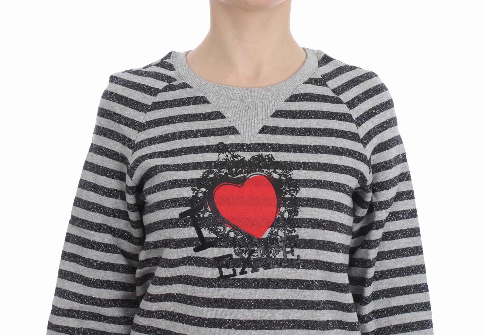 Exte Gray Striped Cotton Crewneck Sweater $491.00 Exte Luzworld