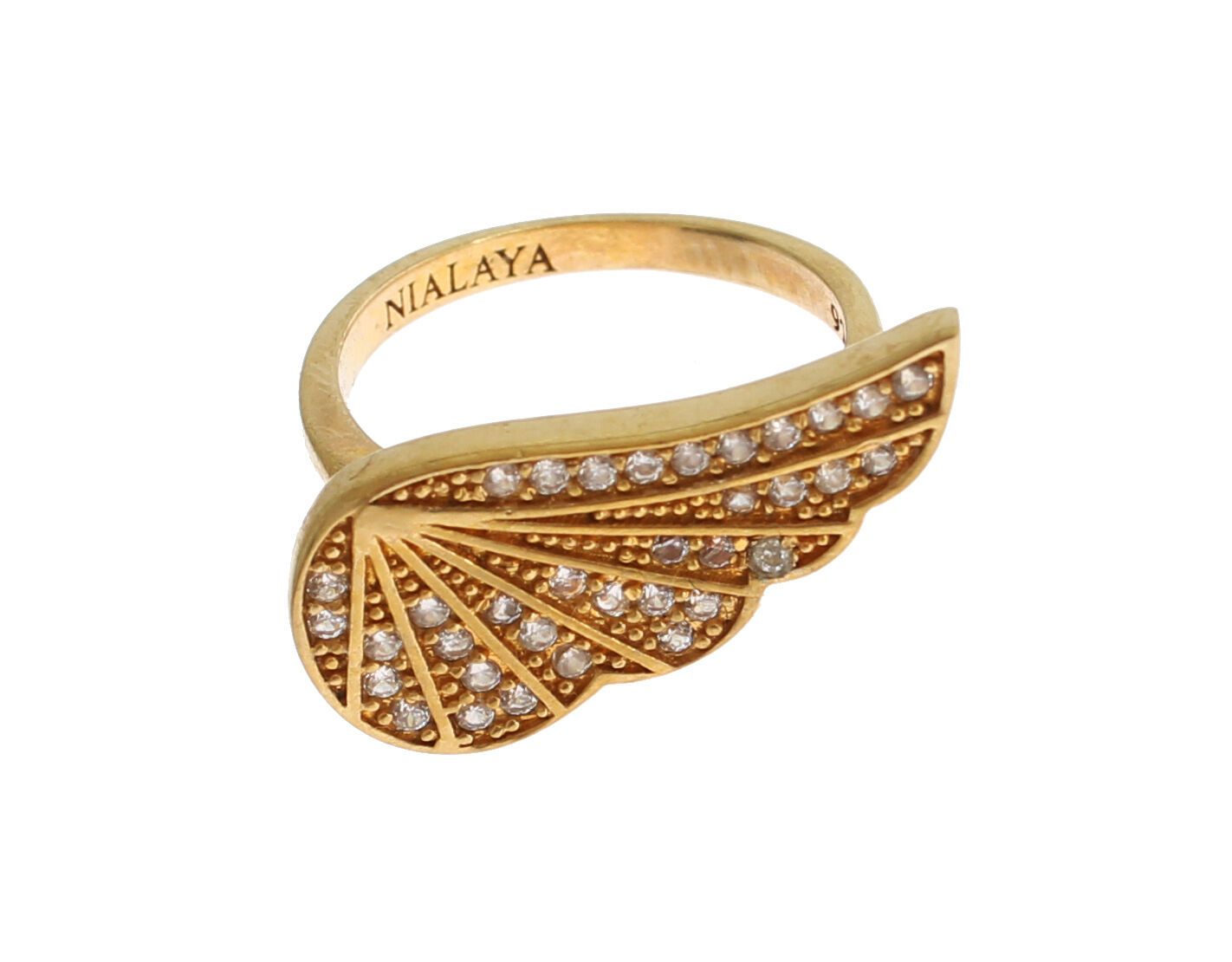 Nialaya Womens Clear CZ Gold 925 Silver Authentic Ring $205.00 Nialaya Luzworld