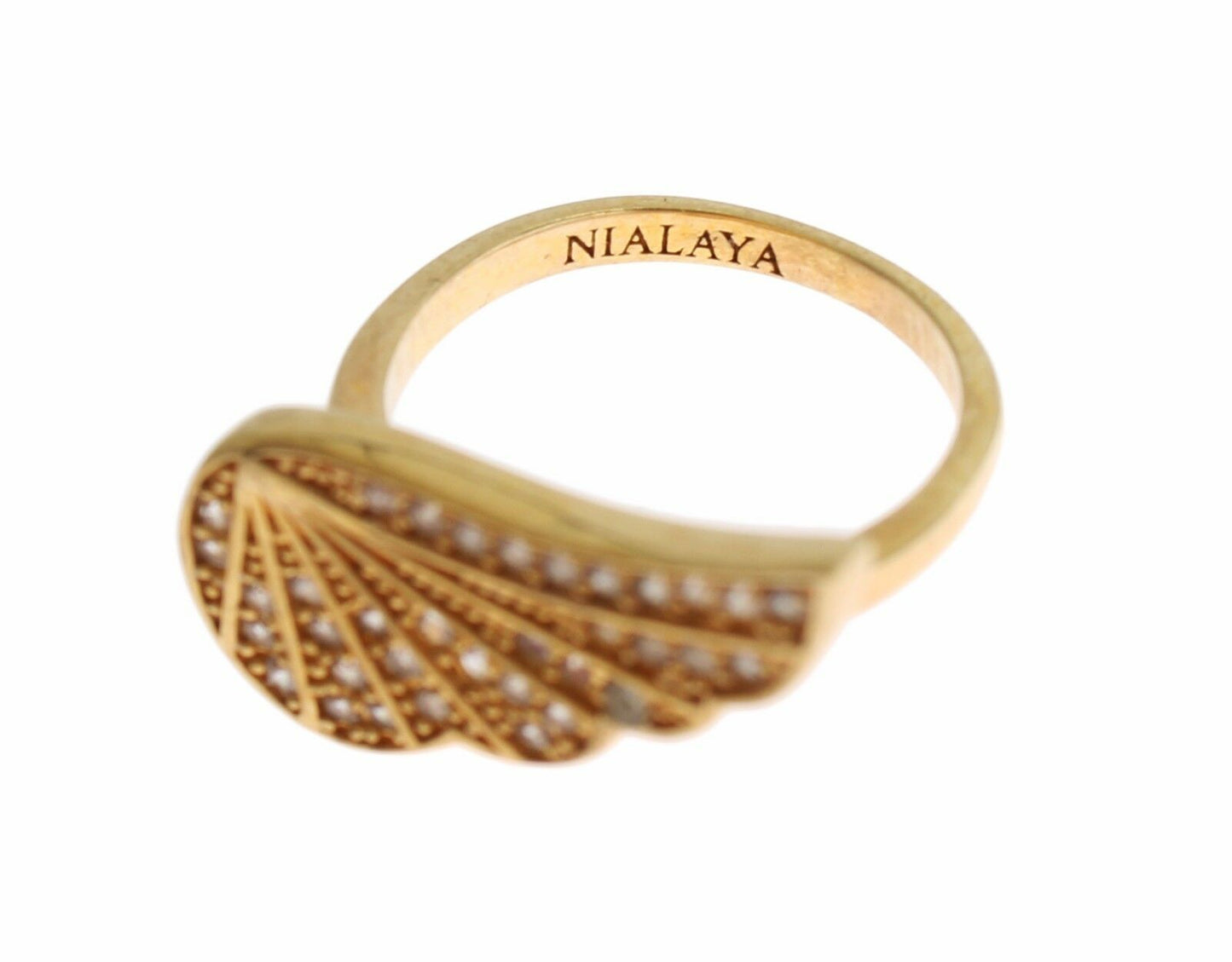 Nialaya Womens Clear CZ Gold 925 Silver Authentic Ring $205.00 Nialaya Luzworld