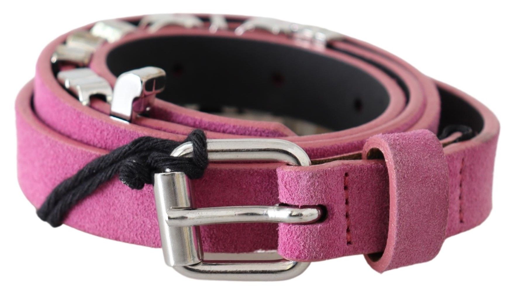Just Cavalli Pink Silver Chrome Metal Buckle Waist Belt $564.00 Just Cavalli Luzworld