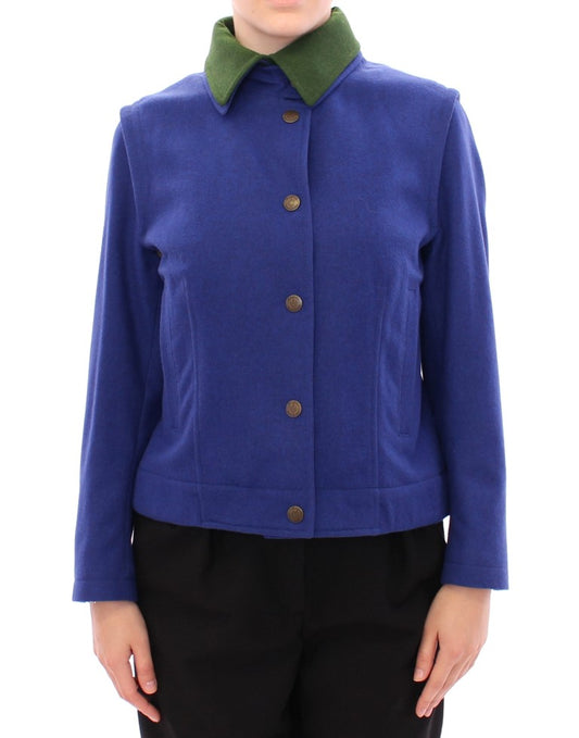 Andrea Incontri Habsburg Blue Green Wool Jacket Coat $2202.00 Andrea Incontri Luzworld