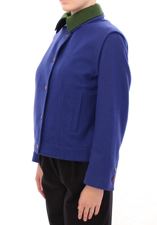 Andrea Incontri Habsburg Blue Green Wool Jacket Coat $2202.00 Andrea Incontri Luzworld