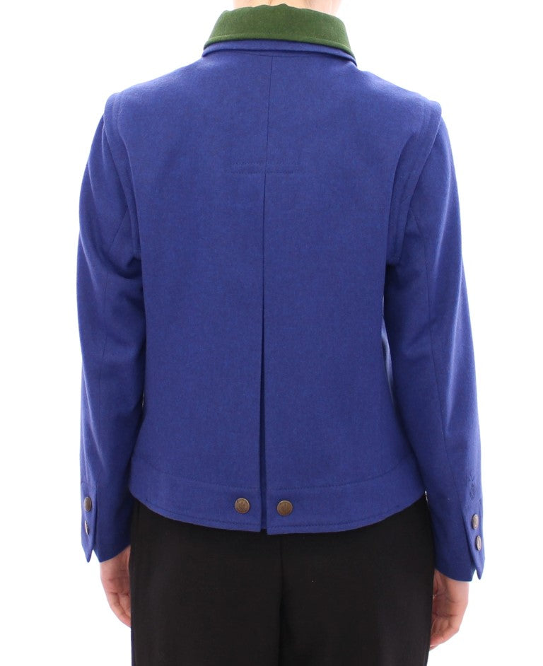 Andrea Incontri Habsburg Blue Green Wool Jacket Coat $2202.00 Andrea Incontri Luzworld