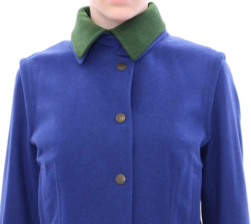 Andrea Incontri Habsburg Blue Green Wool Jacket Coat $2202.00 Andrea Incontri Luzworld