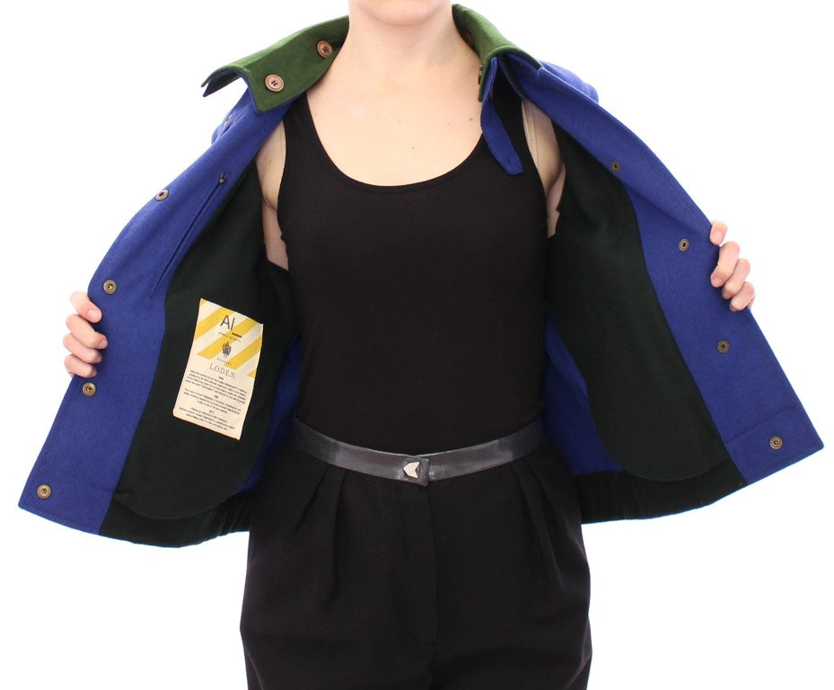 Andrea Incontri Habsburg Blue Green Wool Jacket Coat $2202.00 Andrea Incontri Luzworld