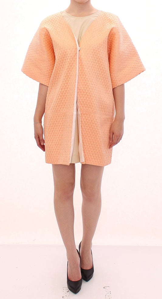 Andrea Incontri Pink Short Sleeves Jacket Coat $1461.00 Andrea Incontri Luzworld