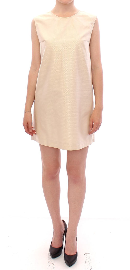 Andrea Incontri Beige Sleeveless Shift Mini Dress $684.00 Andrea Incontri Luzworld