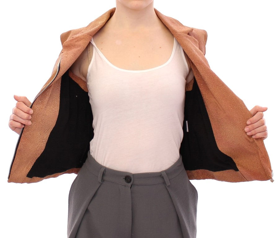 La Maison du Couturier Brown Leather Jacket Vest $2387.00 La Maison du Couturier Luzworld