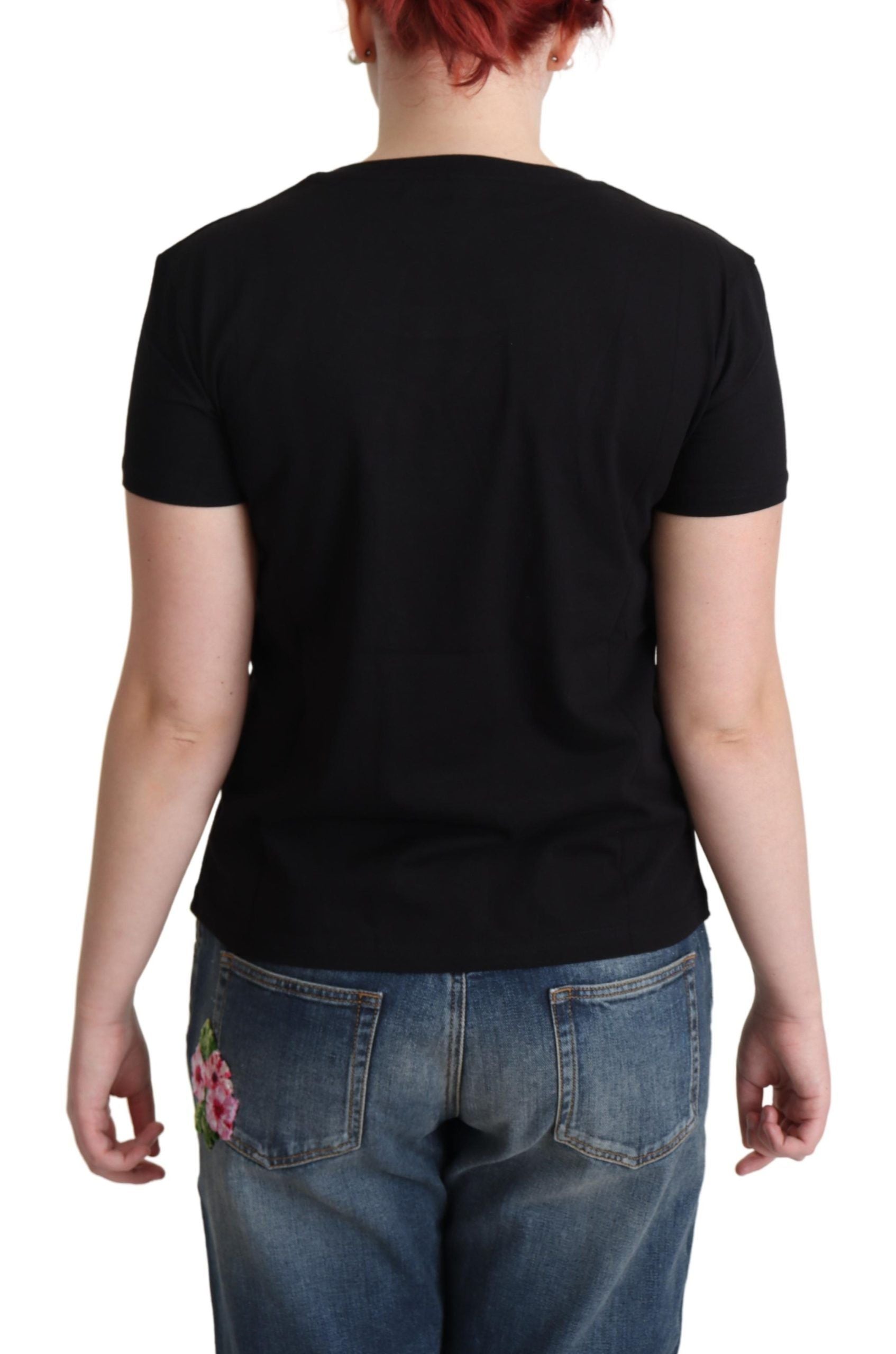 Moschino Black Cotton Sunny Milano Print T-shirt $513.00 Moschino Luzworld