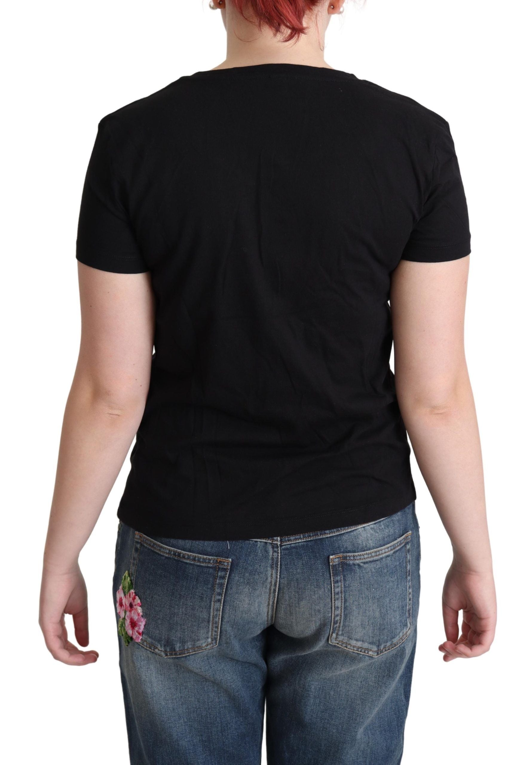 Moschino Black Printed Cotton Short Sleeves T-shirt $513.00 Moschino Luzworld