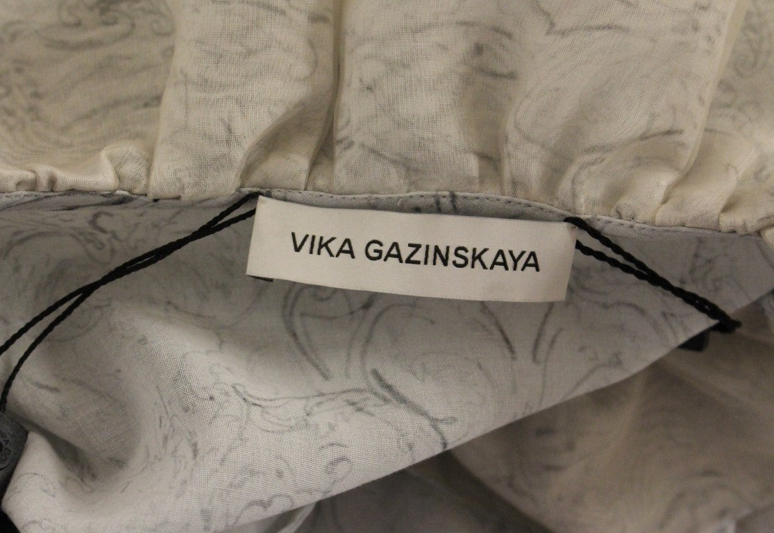 Vika Gazinskaya Blue Cotton Blouse Tunic $2281.00 Vika Gazinskaya Luzworld