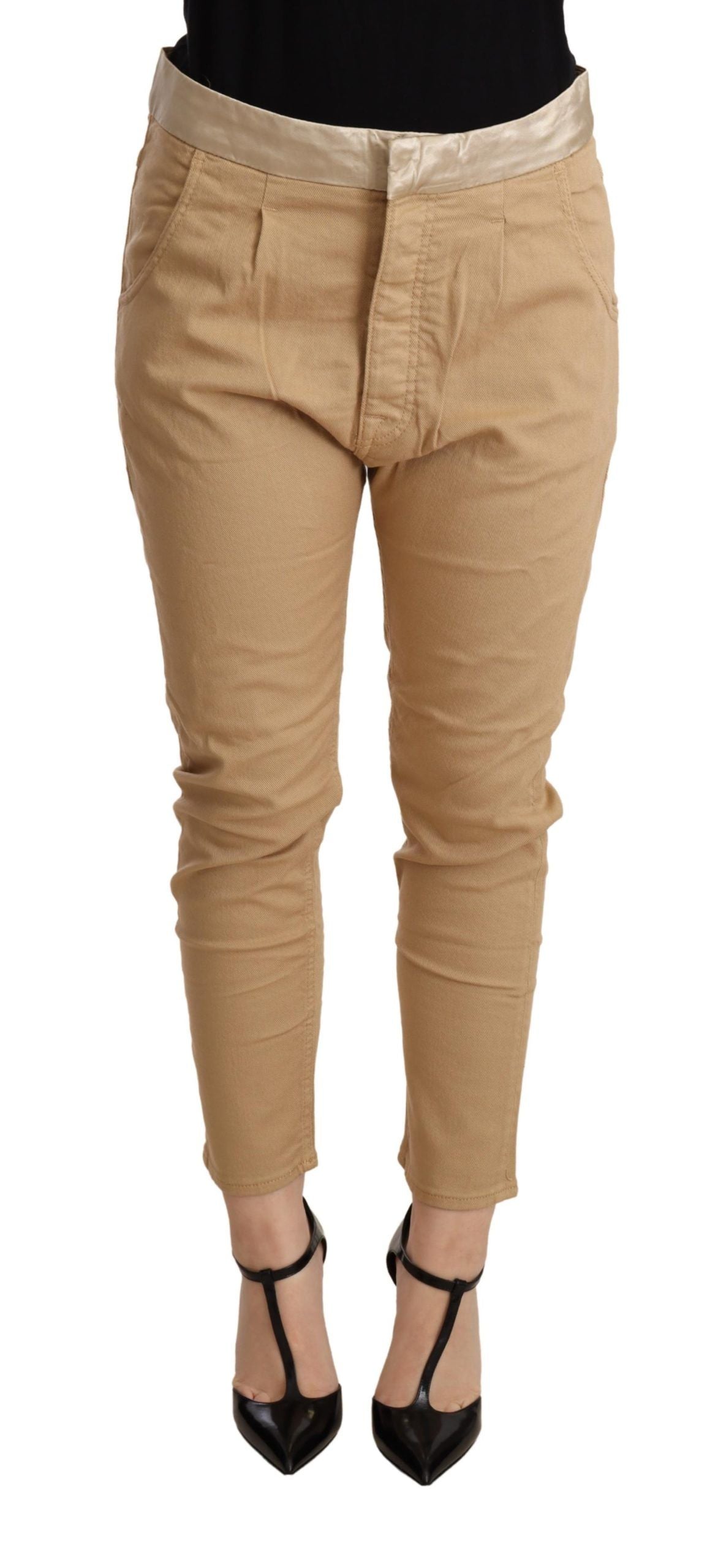 CYCLE Beige Mid Waist Slim Fit Skinny Stretch Trouser $506.00 CYCLE Luzworld