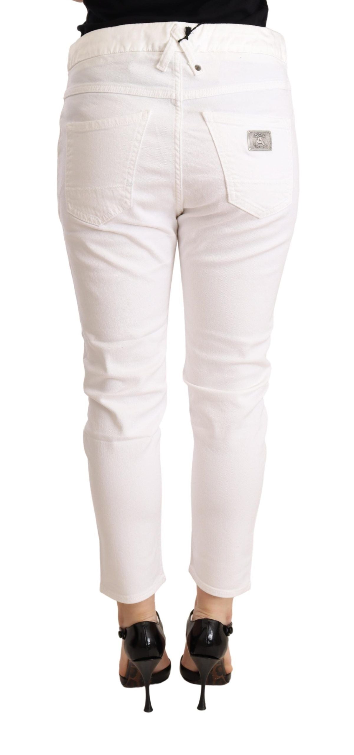 CYCLE White Mid Waist Slim Fit Skinny Cotton Stretch Trouser $506.00 CYCLE Luzworld