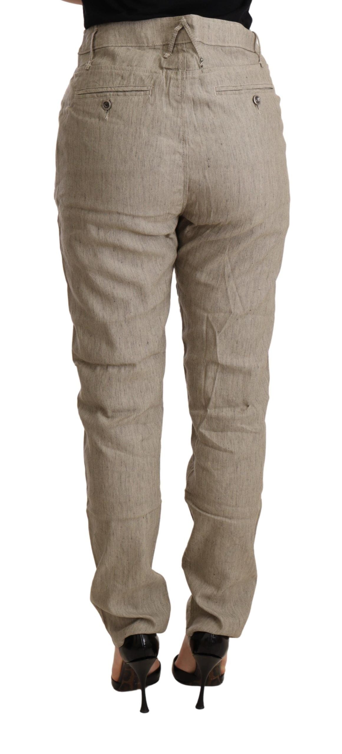 CYCLE Beige Mid Waist Casual Baggy Stretch Trouser $611.00 CYCLE Luzworld