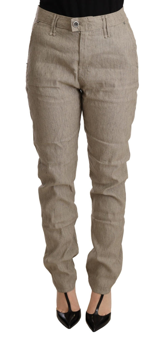 CYCLE Beige Mid Waist Casual Baggy Stretch Trouser $611.00 CYCLE Luzworld