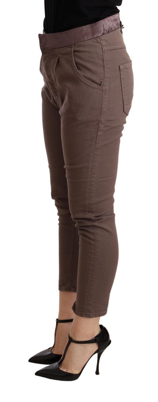 CYCLE Brown Mid Waist Cropped Skinny Stretch Trouser $506.00 CYCLE Luzworld