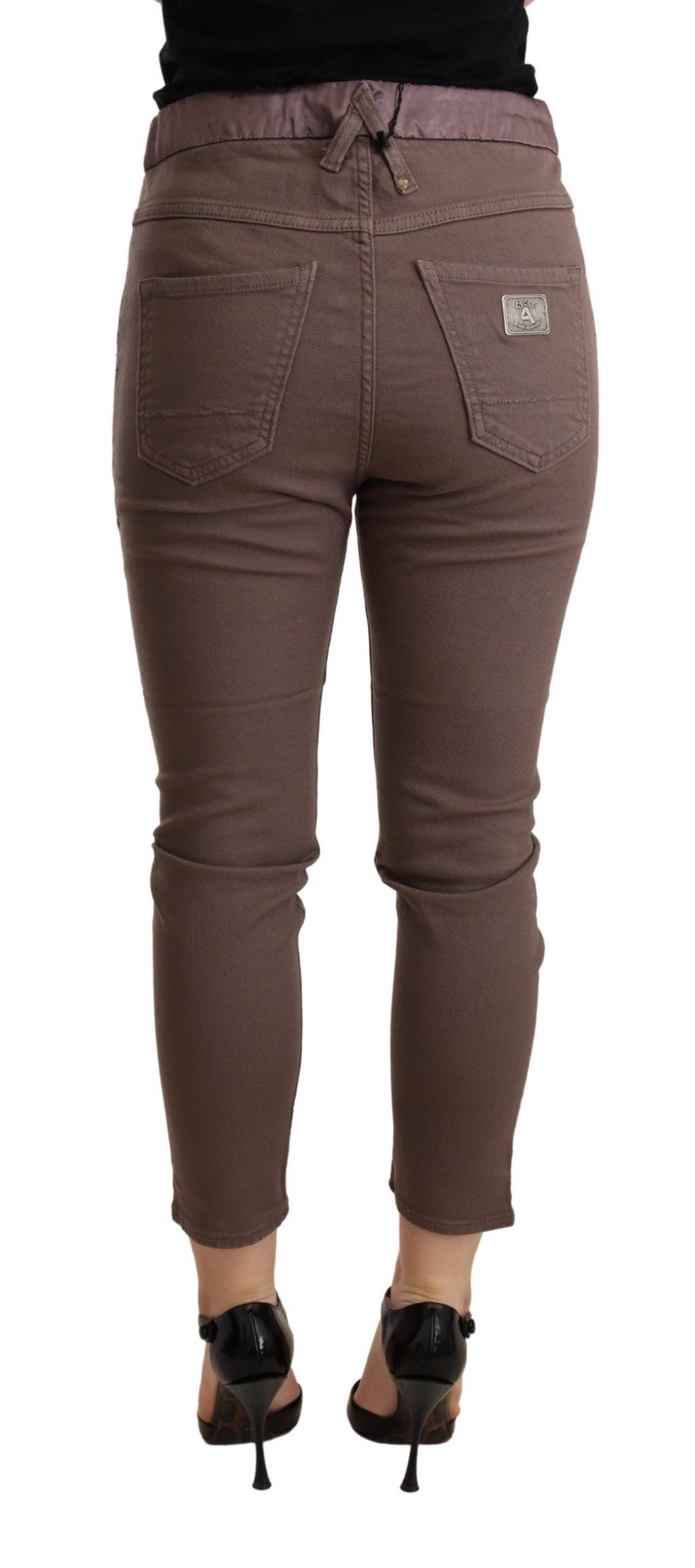 CYCLE Brown Mid Waist Cropped Skinny Stretch Trouser $506.00 CYCLE Luzworld