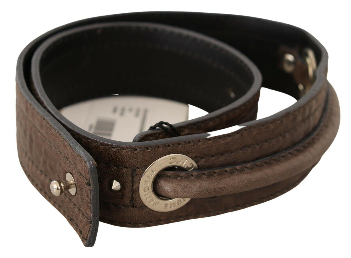 Costume National Brown Leather Silver Fastening Belt $280.00 Costume National Luzworld