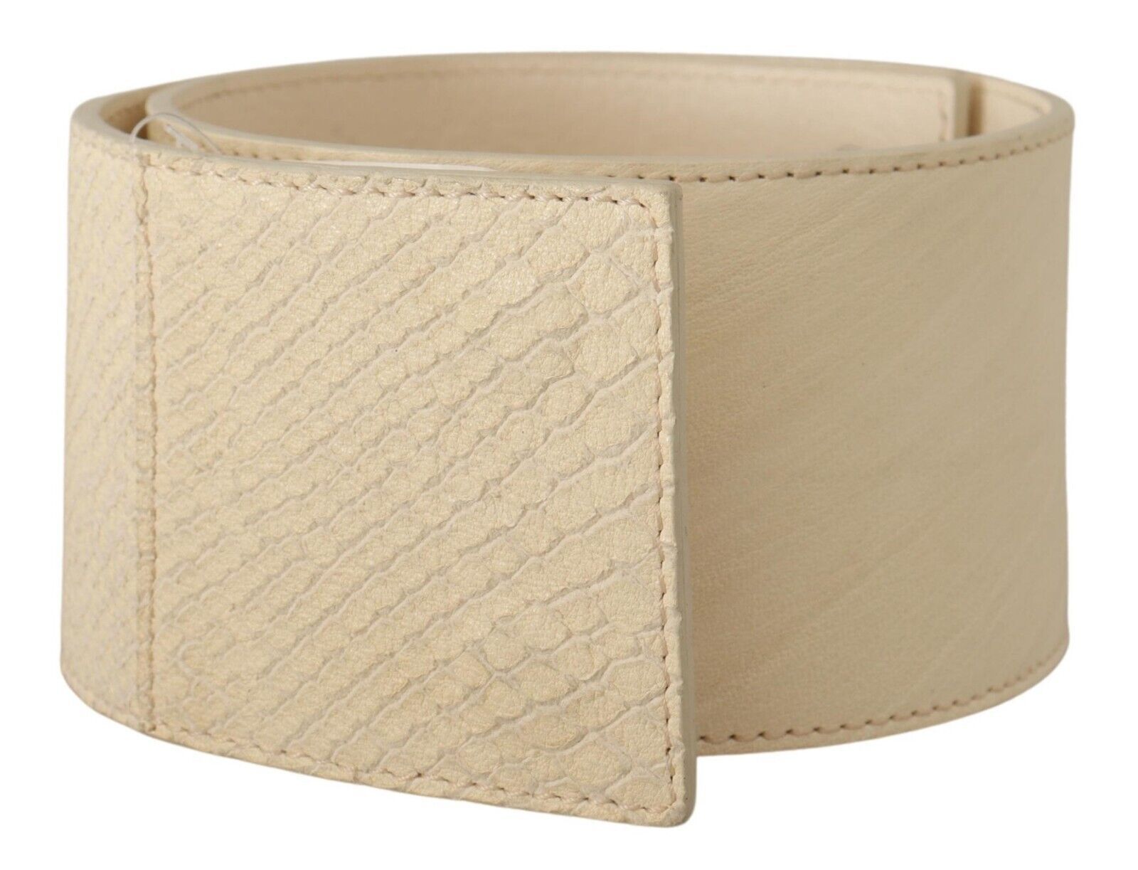 GF Ferre White Waxed Cotton Wide Fashion Belt $547.00 GF Ferre Luzworld