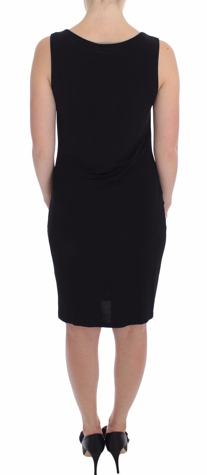 Roccobarocco Black Stretch Wiggle Pencil Sheath Bodycon Dress $674.00 Roccobarocco Luzworld