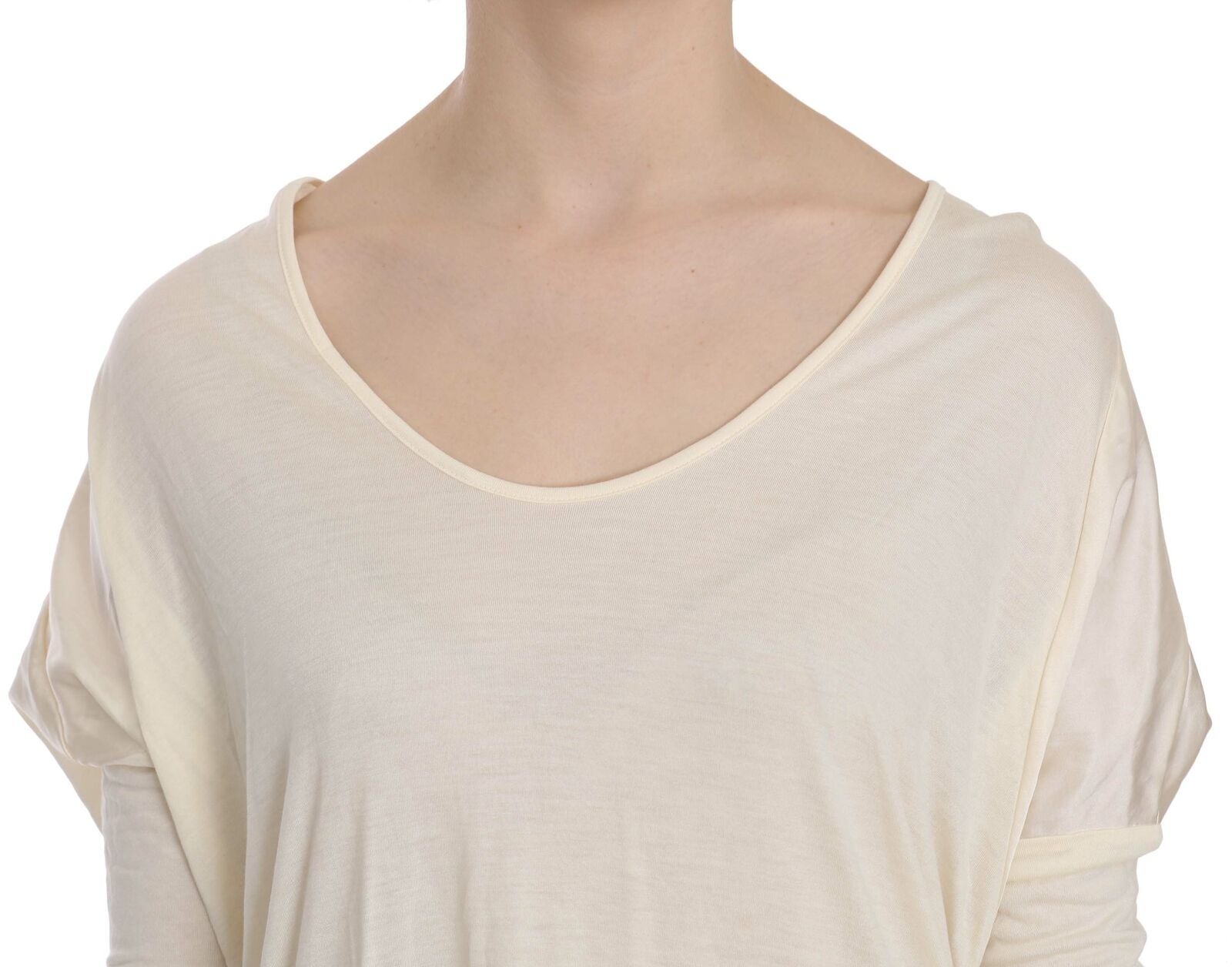 Costume National Cream Round Neck Knee Length Dress $611.00 Costume National Luzworld