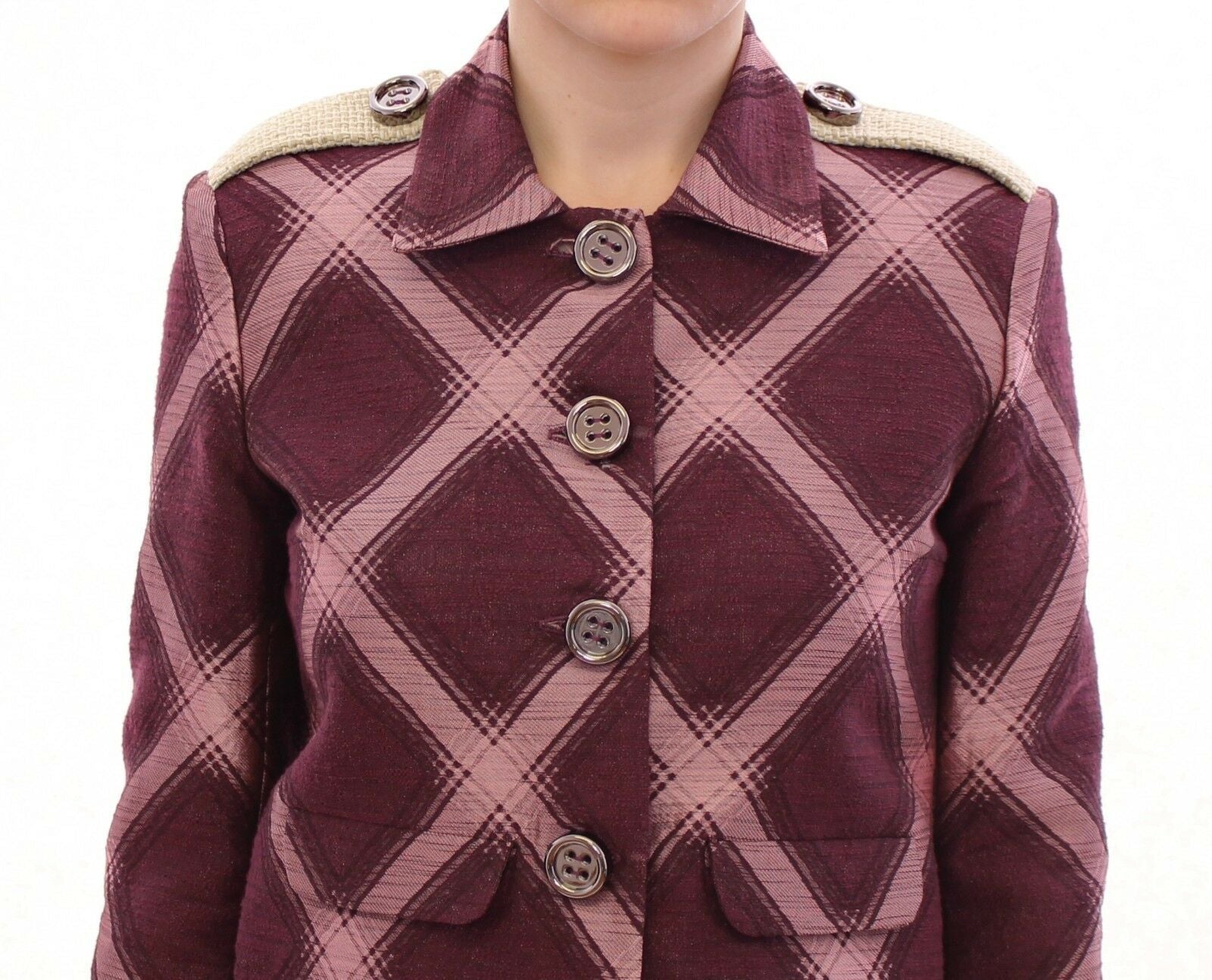 House of Holland Check Trench Coat Blazer Purple Jacket $999.00 House of Holland Luzworld