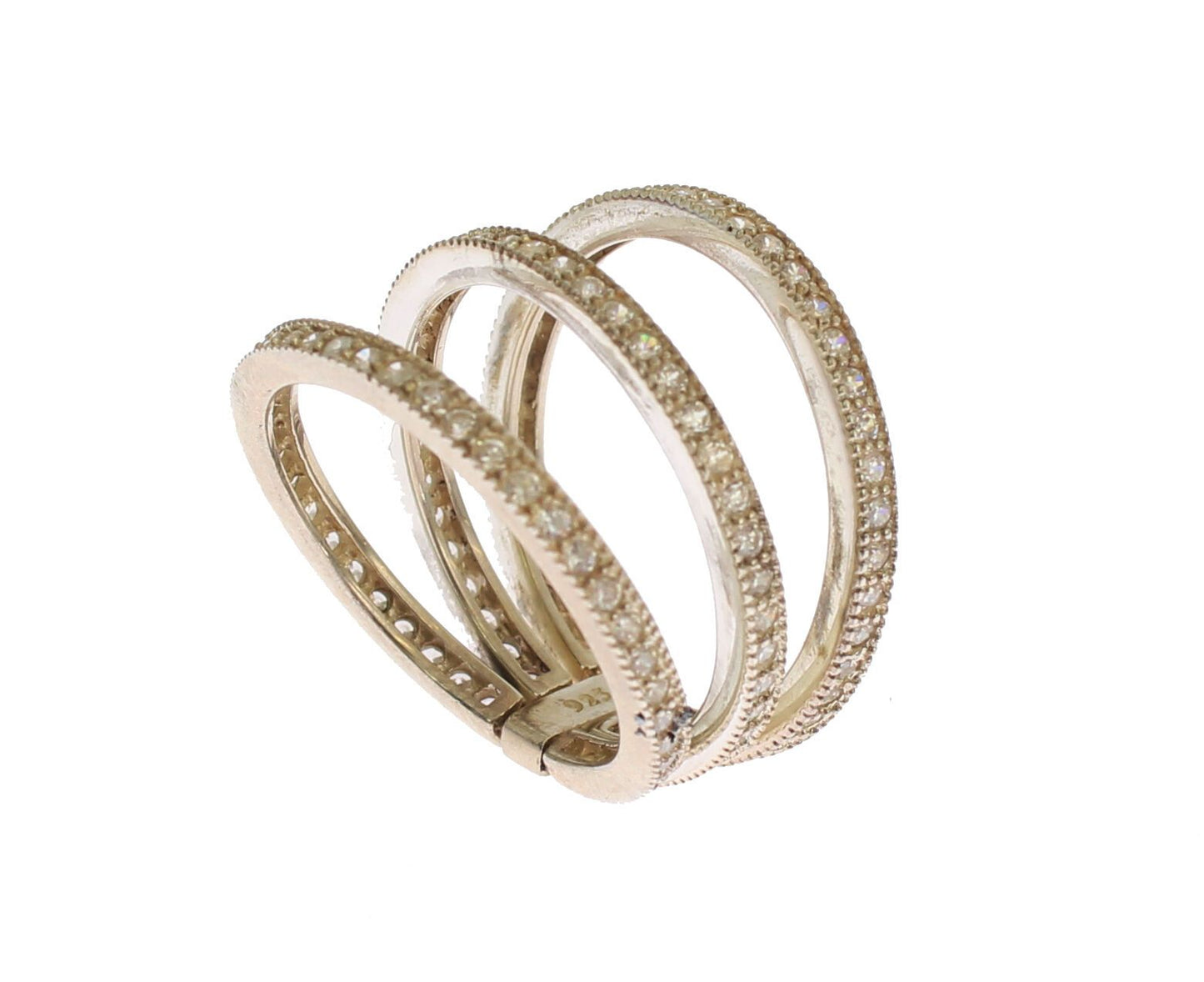 Nialaya Silver Womens Clear CZ 925 Sterling Ring $252.00 Nialaya Luzworld