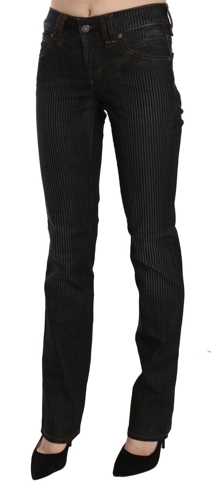 John Galliano Black Mid Waist Slim Fit Corduroy Denim Casual Pants $869.00 John Galliano Luzworld