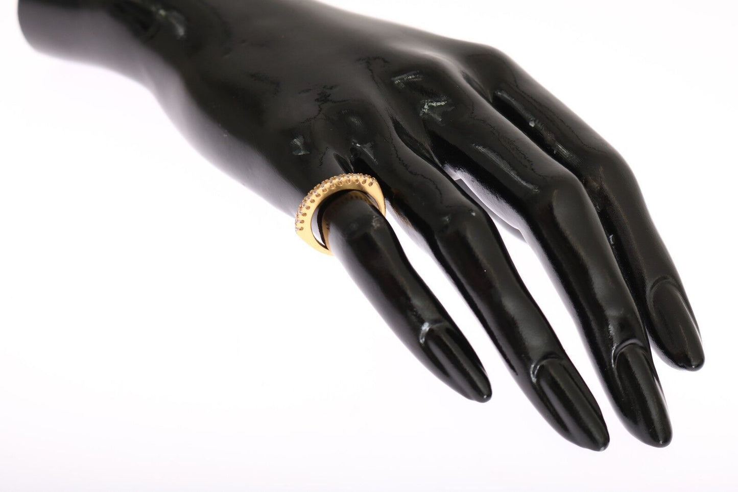 Nialaya Gold Authentic Womens Clear CZ Gold 925 Silver Ring $201.00 Nialaya Luzworld