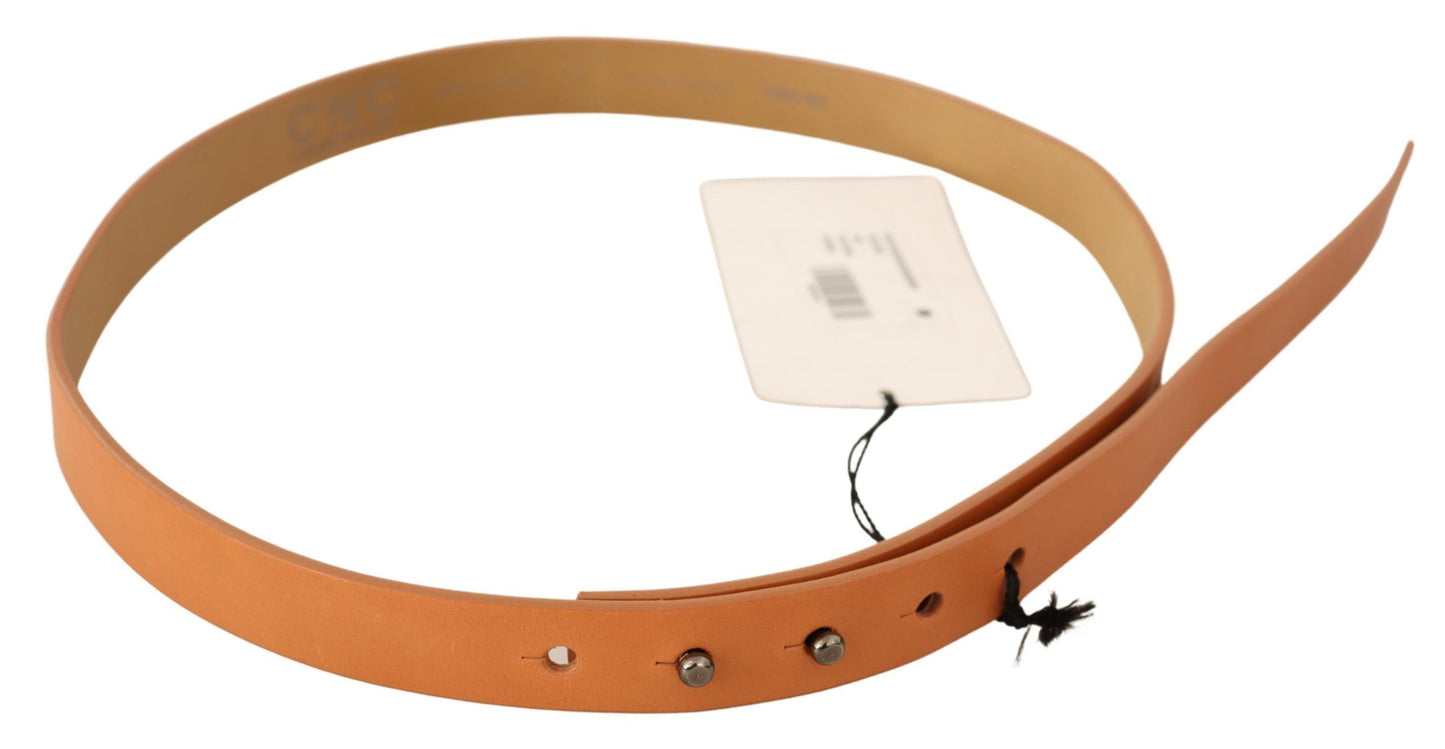 Costume National Orange Leather Silver Fastening Belt $231.00 Costume National Luzworld